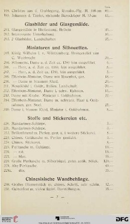 Miniaturen und Silhouetten (Nr. 205-215)