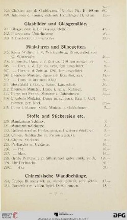 Miniaturen und Silhouetten (Nr. 205-215)