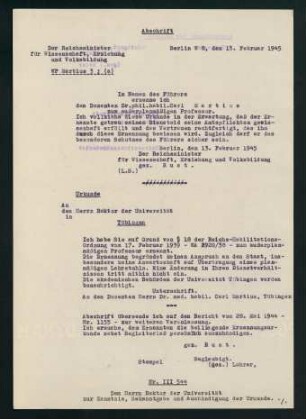 Ernennung zum apl. Professor