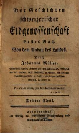 Der Geschichten schweizerischer Eidgenossenschaft ... Buch, 3. Von dem Anbau des Landes