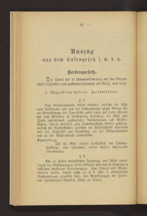 Auszug aus dem Hafengesetz s.w.d.a.