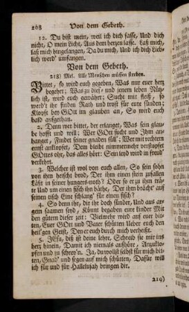 268-275, Von dem Gebeth (218-223)