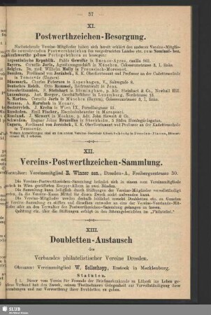 XI. Postwerthzeichen-Besorgung
