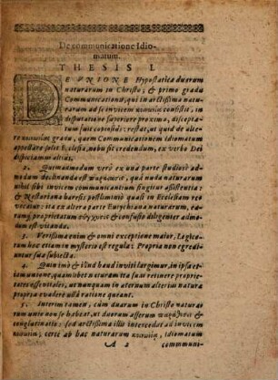 Disputatio IIII. De communicatione idiomatum