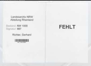 Entnazifizierung Gerhard Richter, geb. 00.00.0000 ()