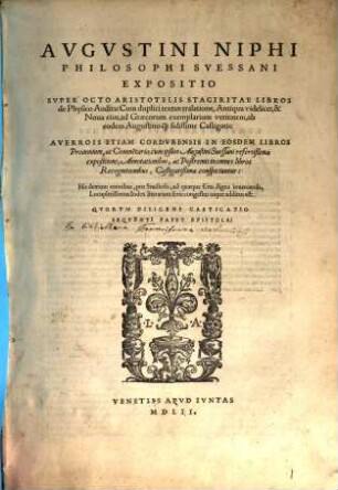 Expositio super octo Aristotelis libros de phys. auditu