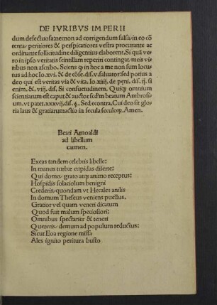 Beati Arnoaldi ad libellum carmen.