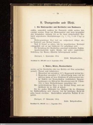 II. Brotgetreide und Mehl