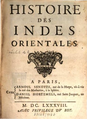 Histoire des Indes Orientales