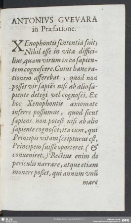 Antonius Guevara in Praefatione
