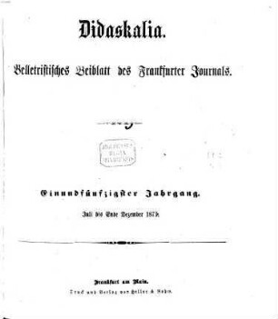 Didaskalia. 1873,7/12 = Jg. 51