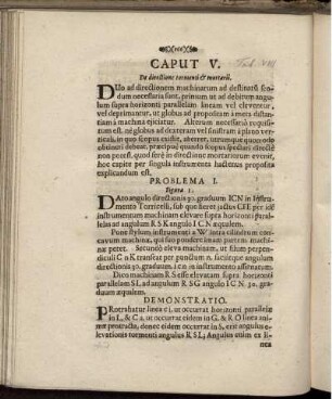 Caput V. De directione tormenti & mortarii.