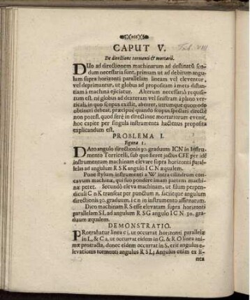 Caput V. De directione tormenti & mortarii.