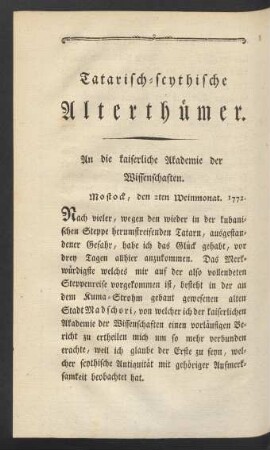 Tatarisch-scythische Alterthümer