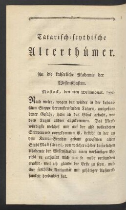 Tatarisch-scythische Alterthümer