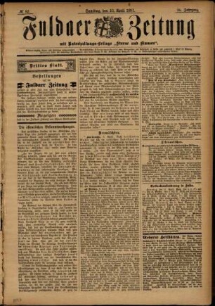 Dritte Ausgabe vom Samstag, den 10. April 1897.