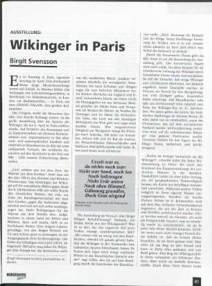 Ausstellung: Wikinger in Paris