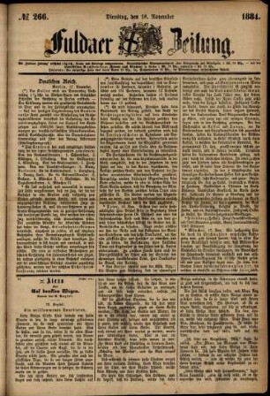 Ausgabe vom Dienstag, den 18. November 1884.