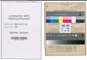 Entnazifizierung Wilhelm Bohmer , geb. 10.04.1896 (Appreturmeister)