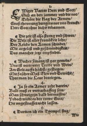 EWiger Vatter Herr vnd Gott/ || Sich an den jammer vnd die not/ ||