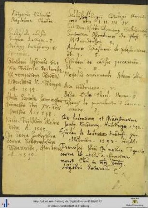 Bibliographische Notizen