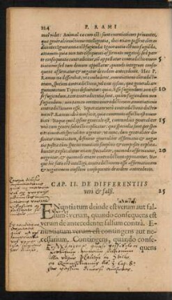 Cap. II. De Differentiis veri et falsi.