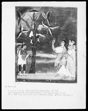 Perikopenbuch — Christus und Zachäus, Folio 184verso