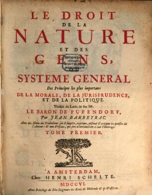 Le Droit de la Nature et des gens