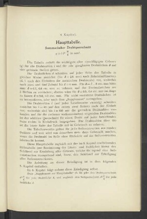 4. Kapitel. Haupttabelle