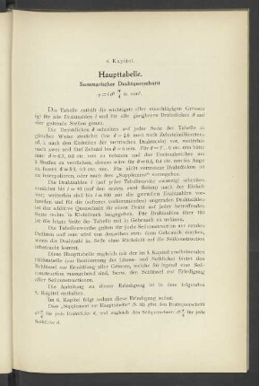 4. Kapitel. Haupttabelle