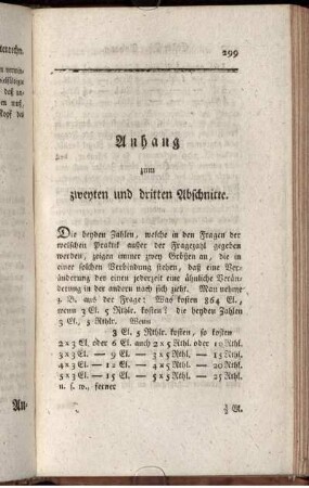 Anhang zum zweyten und dritten Abschnitte.