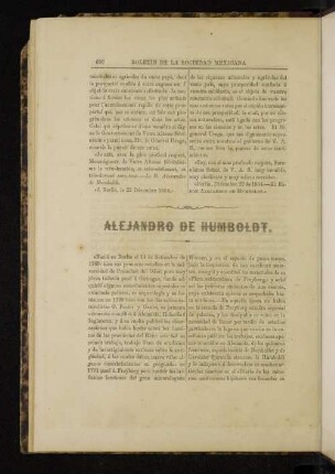 Alejandro de Humboldt.