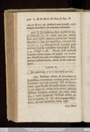 Locus II. De redemtione a vi et tyrannide peccati.