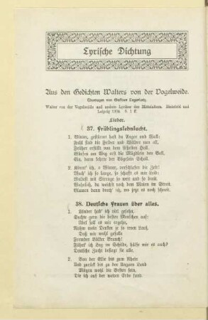 Lyrische Dichtung