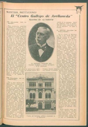 Nuestras instituciones : El "Centro Gallego de Avellaneda". Apuntes de su historial