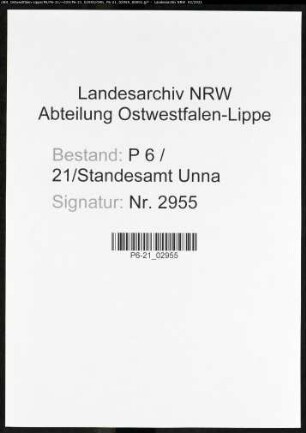 Sterberegister Standesamt Unna