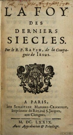 La foy des derniers siècles
