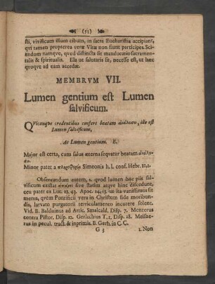 Membrum VII. Lumen gentium est Lumen salvificum