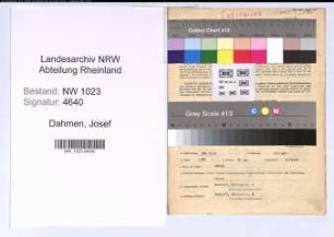 Entnazifizierung Josef Dahmen , geb. 29.03.1900 (Arbeiter)
