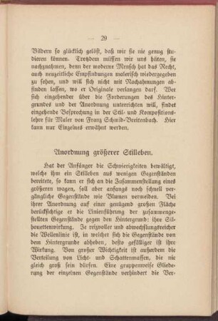 Anordnung größerer Stilleben.