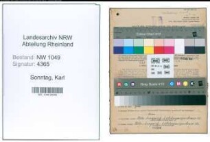 Entnazifizierung Karl Sonntag , geb. 17.02.1904 (Schaffner)