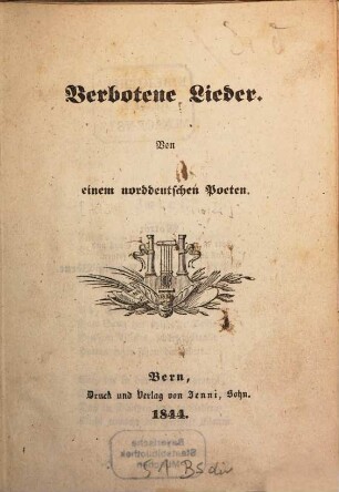 Verbotene Lieder : Von einem norddeutschen Porten. [Von Adolf Glaßbrenner]