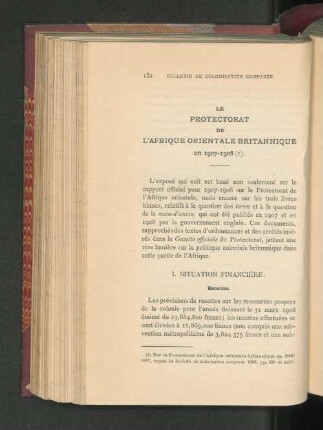 Le Protectorat De L'Afrique Orientale Allemande En 1907-1908.