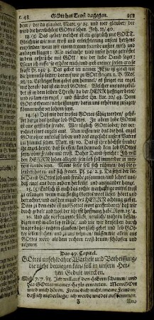 Das 49. Capitel. Gottes unfehlbahre Warheit und Verheissung, die nicht betriegen kan, soll in unsern Hertzen Gedult wircken.
