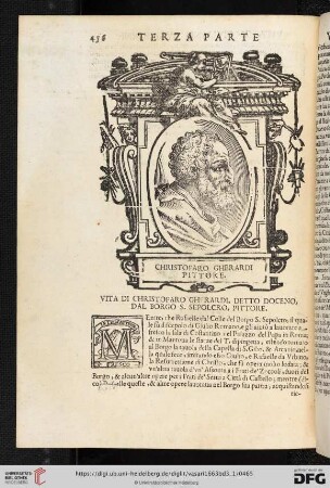 Vita di Christofaro Gherardi, detto Doceno, dal Borgo S. Sepolcro, Pittore