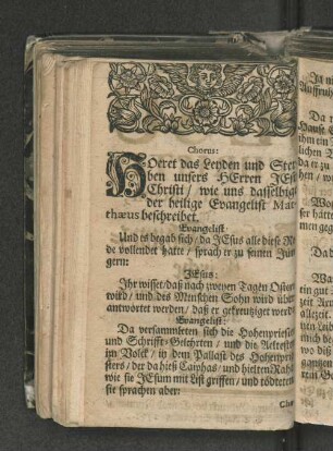 Chorus: Hoeret das Leyden und Sterben unsers Herren ...