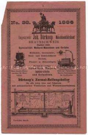 Molkerei-Maschinen und Geräthe No. 38. 1886.