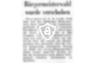 Bürgermeisterwahl wurde verschoben