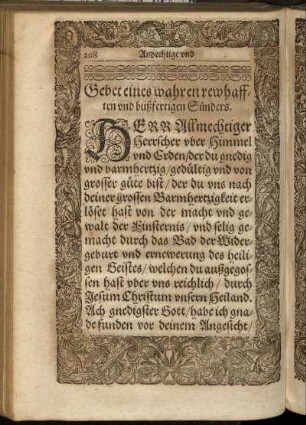 Gebet eines wahren rew hafften und bußfertigen Sünders.
