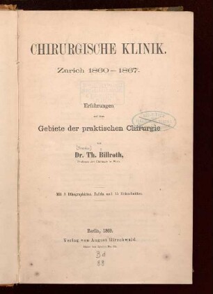 [1]: Zürich 1860 - 1867 : mit 3 lithographierten Tafeln